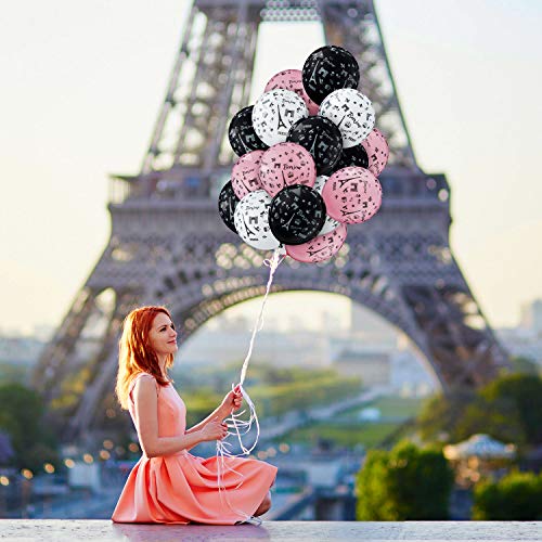 36 Piezas de Globos de Paris Globos de Latex Impreso Day in Paris de Fiesta para Decoración de Fiesta Temática