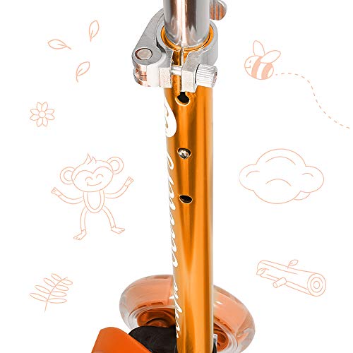 3StyleScooters® RGS-1 Patinete Scooter Tres Ruedas para Niños Pequeños Niños de 3 Años o Más con Luces LED en Las Ruedas, Diseño Plegable, Manillar Ajustable (Naranja)