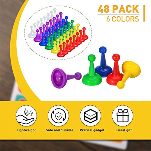 48 Peones Multicolores de 1 Pulgada Piezas Peones de Juego Piezas de Ajedrez Peón de Plástico Multicolor para Componente de Juegos de Mesa Accesorios para Marcadores de Mesa