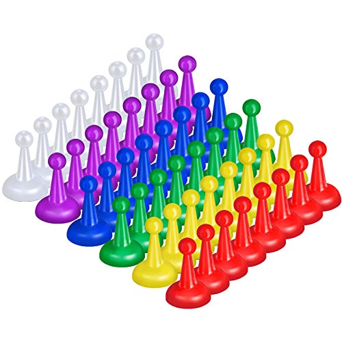 48 Peones Multicolores de 1 Pulgada Piezas Peones de Juego Piezas de Ajedrez Peón de Plástico Multicolor para Componente de Juegos de Mesa Accesorios para Marcadores de Mesa