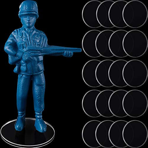 50 Bases de miniaturas Transparentes de 25 mm Accesorios Circulares de Acrílico de Juegos Soportes de Exhibición de Figuras de Acción de Plástico Soporte de Figura Redonda, 1,5 mm de Espesor