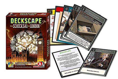 ABACUSSPIELE 38173 – Deckscape – El Destino de Londres, Juego de Cartas Escape Room