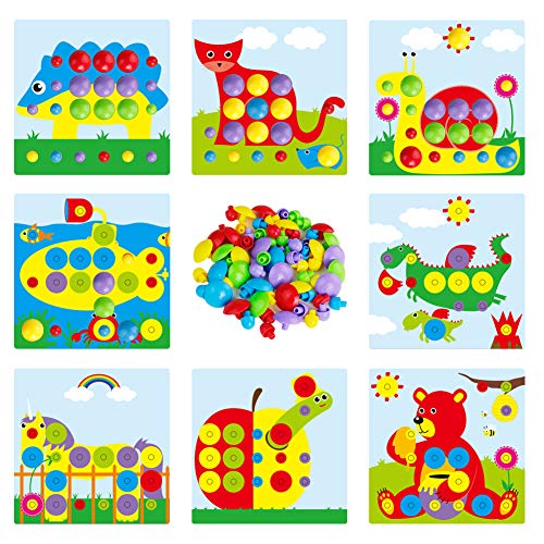 Akokie Juguetes Montessori Puzzles Rompecabezas Bloques Construccion Niños con Taladros Juegos Educativos Regalos Juguetes para Niños 3 4 5 6 7 años 223 Pcs