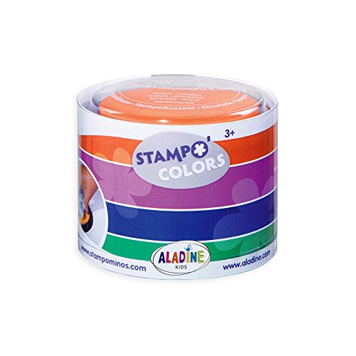 Aladine 85150 Stampo Colors - Lote de 4 tampones para Sellos de Madera, diseño de Carnaval
