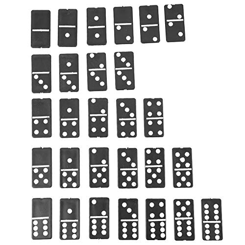 Alomejor Domino Game - Juego de 28 Piezas, Color Negro, plástico, números Blancos para niños, Juegos al Aire Libre