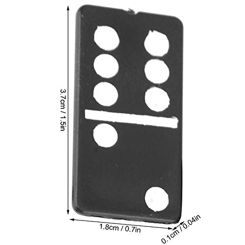 Alomejor Domino Game - Juego de 28 Piezas, Color Negro, plástico, números Blancos para niños, Juegos al Aire Libre