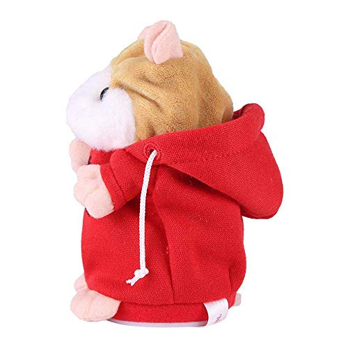 Amasawa Hamster de Peluche de Juguete,Talking Hamster Repite lo Que Dices Cute Plush Electronic Mimicry Hamster Juguete de Peluche Interactivo Regalo para Niños Cumpleaños y Fiesta (Rojo)