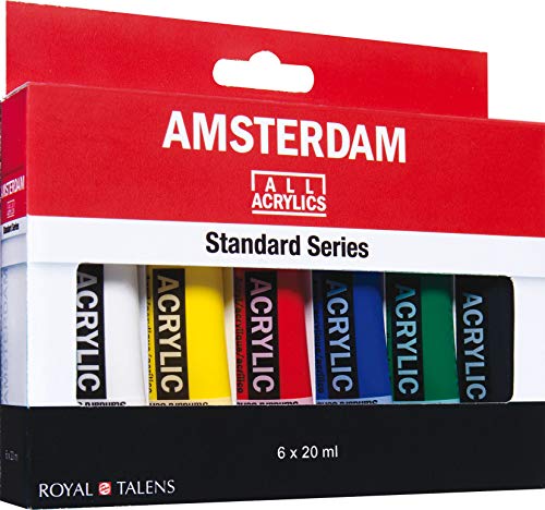 Amsterdam todos los juego de tubos de 6 x 20 ml estándar de monitores de pinceles para pintura acrílica