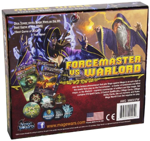 Arcane Wonders MWXFW Mage Wars Forcemaster vs. Warlord - Expansión de Juego de Cartas