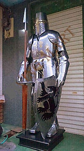 Armadura medieval para caballero cruzado Full Suit de Armor de disfraz