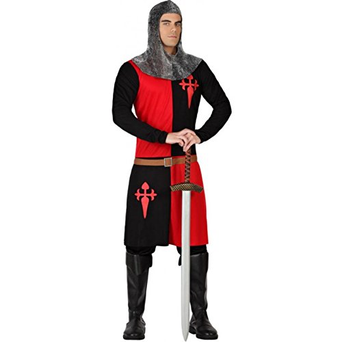 Atosa-57562 Atosa-57562-Disfraz Caballero Cruzadas-Adulto M a L-Hombre-Rojo, color, XL (57562)