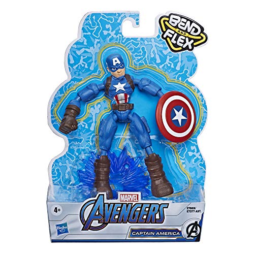 Avengers- Bend and Flex Figura Capitán América 15Cm (Hasbro E78695X0)