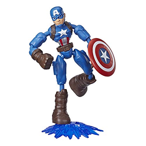 Avengers- Bend and Flex Figura Capitán América 15Cm (Hasbro E78695X0)