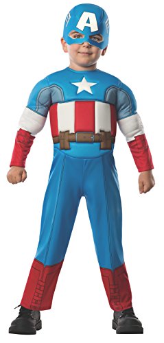 Avengers - Disfraz de Capitán América Deluxe para niños, infantil talla 1-2 años (Rubies 620018-T)