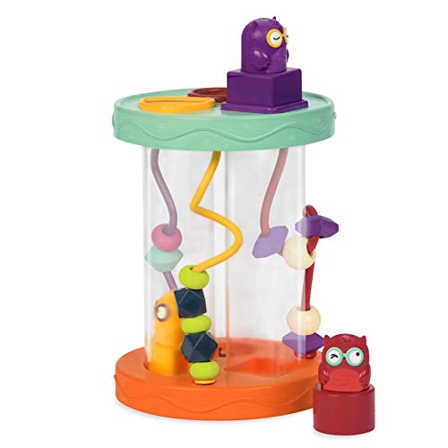 B. Toys – Hooty-Hoo Owl – Clasificador de Formas con Sonidos y Laberinto de Juguete de Bolas – Juguetes educativos Divertidos para niños y bebés