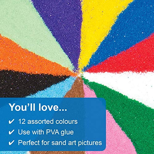 Baker Ross Minibolsas de arena de colores (Pack de 12), colores variados AG211