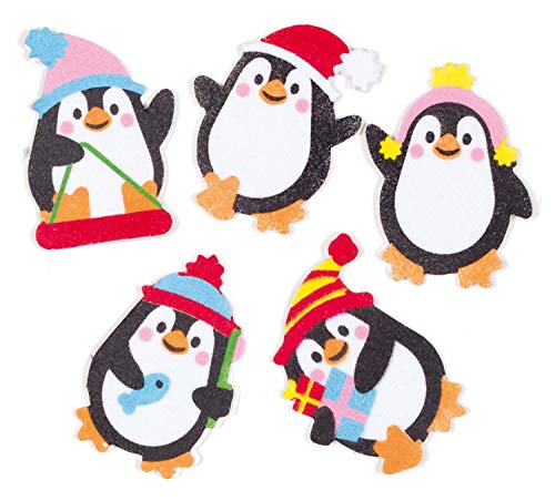 Baker Ross Pegatinas Pingüinos de espuma (Pack de 120) para manualidades navideñas infantiles