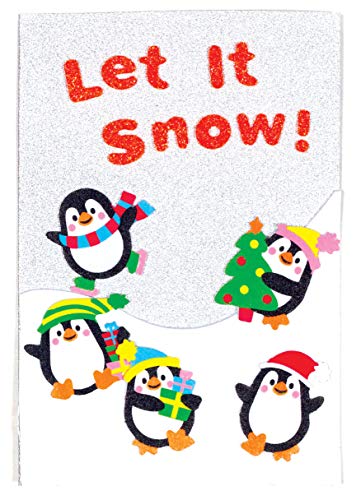 Baker Ross Pegatinas Pingüinos de espuma (Pack de 120) para manualidades navideñas infantiles