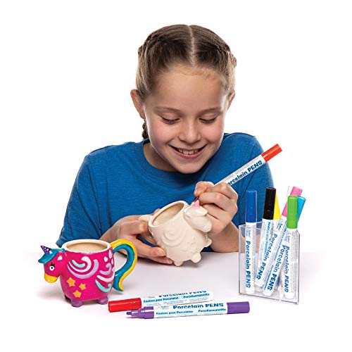Baker Ross- Tazas de porcelana con unicornio (Pack de 2) - Actividad de manualidades infantiles para decorar y pintar