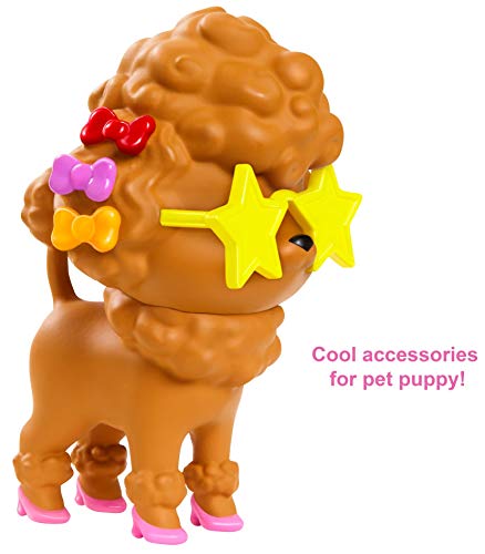 Barbie- Muñeca Extra 2 con un Look Brillante y cachorrito de Mascota (Mattel GVR04)
