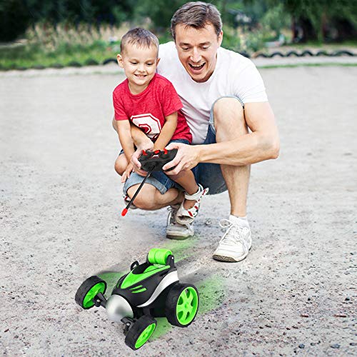 Baztoy - Motocicleta teledirigida para niños (3 4, 5, 6, 7, 8 años), rotación de 360 grados RC Car Mini coche juguete regalo niño niña juegos de iardin interior exterior