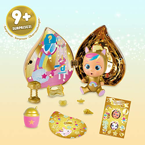 BEBÉS LLORONES LÁGRIMAS MÁGICAS Golden Edition - Mini muñecas coleccionables con lágrimas Accesorios Dorado