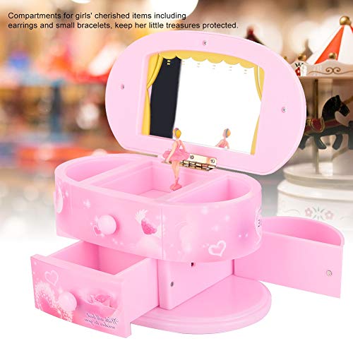 BHDD Caja de música Personalizada para Bailar, Caja de música de Bailarina, joyero Musical clásico, para niñas para niñas pequeñas(Pink)