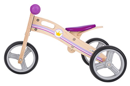 BIKESTAR 2 in 1 Bicicleta sin Pedales Madera para niños y niñas Bici Ajustable 7 Pulgadas | Bicicleta y Triciclo Mini a Partir de 1-1,5 años | 7" Edición Sport Violeta