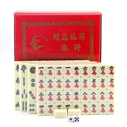Blesiya Juego Tradicional de Mesa de Mahjong Chino para Viaje