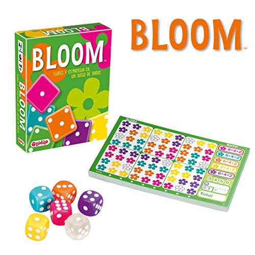 Bloom (Lúdilo) – Juego Roll & Write para niños, Juegos Dados niño, Juega en Familia y diviértete pintando Flores, Potencia la Estrategia y percepción Visual