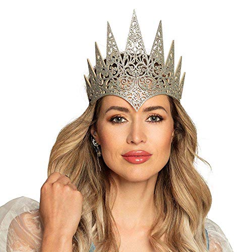 Boland-Crown Queen foam 44087 – Corona reina con banda de goma, tiara, accesorio hielo, princesa, fiesta temática, carnaval, color plata