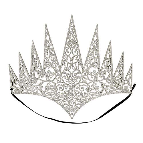 Boland-Crown Queen foam 44087 – Corona reina con banda de goma, tiara, accesorio hielo, princesa, fiesta temática, carnaval, color plata