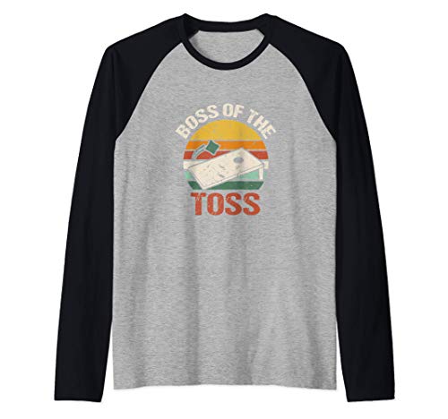 Boss Of The Toss | Retro Cornhole Board Tournament Camiseta Manga Raglan
