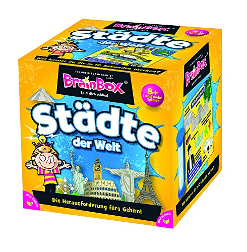 Brain Box- Juego Educativo para niños a Partir de 8 años, Color Ciudades del Mundo (Green Board Game 94944)