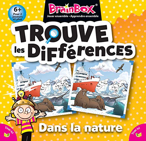 BrainBox - Encuentra Las diferencias - En la Naturaleza - Asmodee - Juego de Mesa - Juego de observación y Memoria - Juego Infantil