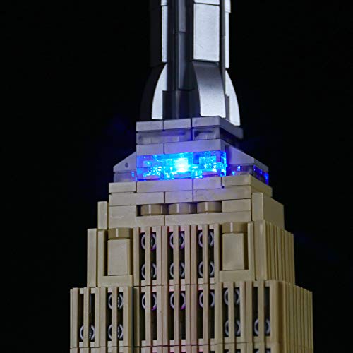 BRIKSMAX Kit de Iluminación Led para Lego Architecture Empire State Building,Compatible con Ladrillos de Construcción Lego Modelo 21046, Juego de Legos no Incluido