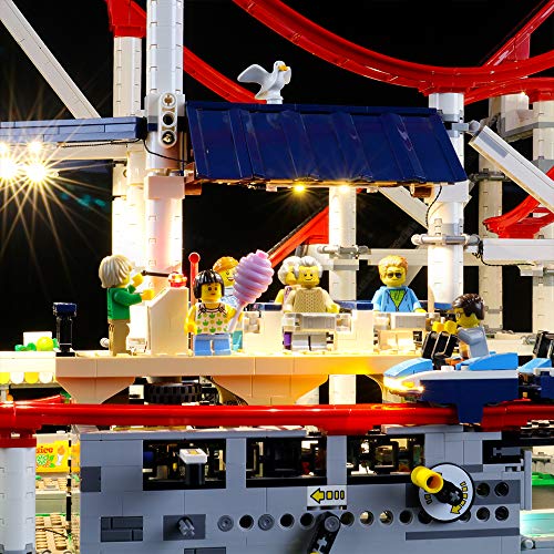 BRIKSMAX Kit de Iluminación Led para Lego Creator Expert Montaña Rusa, Compatible con Ladrillos de Construcción Lego Modelo 10261, Juego de Legos no Incluido