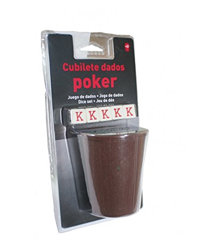CAL FUSTER - Cubilete con Cinco Dados para Juego de póker. Medidas: 9xØ7 cm.