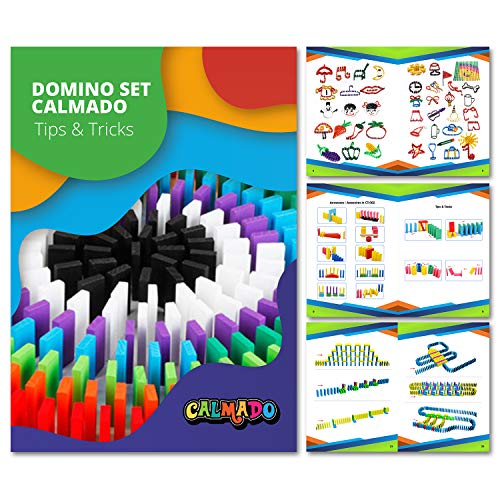 Calmado – 450 Piezas de dominó/Juego de fichas de dominó de Madera “Domino Grand Edition” + Bolsa + Libro de Instrucciones + Accesorios