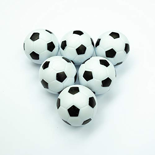 Carromco 62406 Pelotas de futbolin, Unisex, Multicolor (Blanco/Negro), 36 mm Conjunto de 6