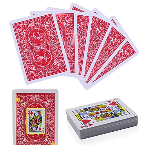 Cartas mágicas marcadas – Magic Truks Secret Marked Poker Cards – Adulto Ver a través y perspectiva juguetes mágicos de poker (1 juego, rojo)