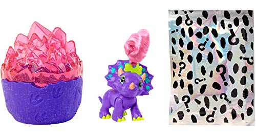 Cave Club Cristal con 4 sorpresas, incluye dinosaurio bebé, juguete para niñas y niños +4 años (Mattel GVR69)