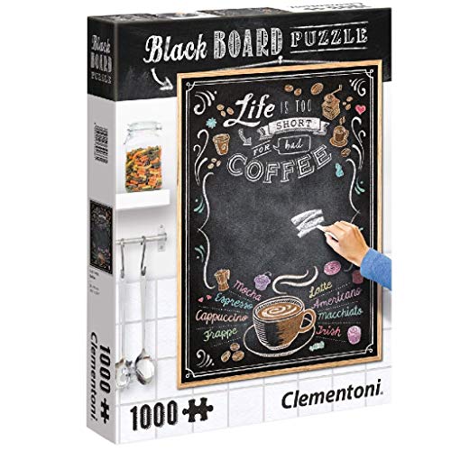 Clementoni-39466 Puzzle 1000 Piezas Pizarra Coffe, Multicolor (39466.1)