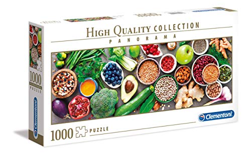 Clementoni- Puzzle 1000 Piezas Panorama Verduras saludables (39518.7)