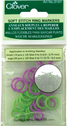 Clover Soft Stitch Ring Markers-30/Pkg