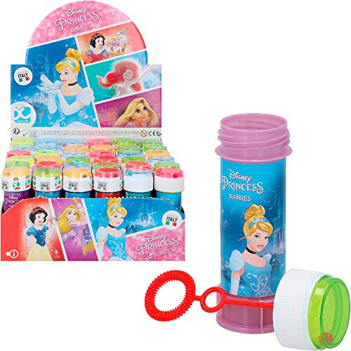ColorBaby - Pack 36 pomperos infantiles, pomperos Princesas Disney, 60 ml, juguetes Princesas Disney, decoración cumpleaños, fiesta princesas, juguetes Disney
