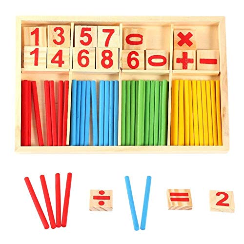 Colorido Juguetes de Madera Bloques de Construcción Contando los Palillos de Bambú para Niños, Preescolares Educativos de la Matemáticas