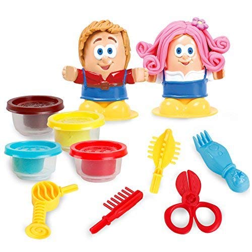 Colorido no venenoso para niños Barber Clay Juego Dough Hairstyle Juego de Juego Kit Clay Dough Mold Juego DIY Toy Juego de imaginación
