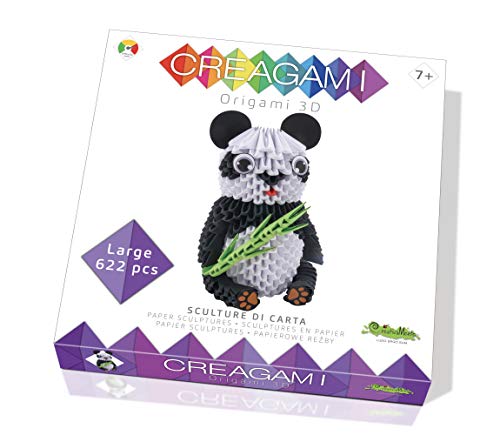 CreativaMente - Creagami Panda - Juego de Creatividad Origami modulares, Multicolor, 734
