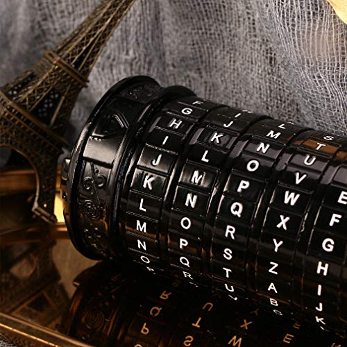Da Vinci Code Mini Cryptex - Regalos de cumpleaños románticos interesantes para ella (negro)